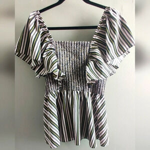 Figue cotton poplin peplum top XL
